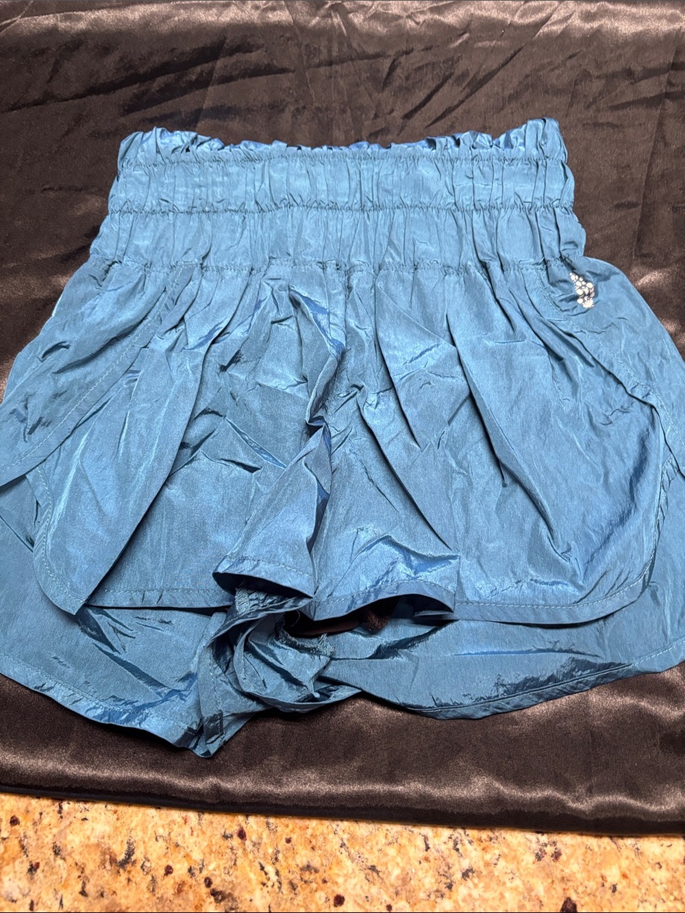 FP Movement by Free People Teal Blue Ruffled High-Waist Skort